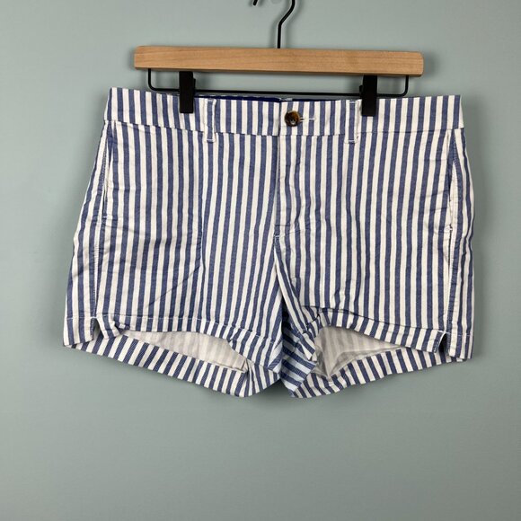 Old Navy Women's Everyday Short 3" Blue and White Stripe Size 10 - Picture 2 of 6
